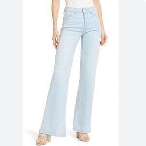 Paige Leenah Wide Leg High Rise Jean Del Mar Wash Size 28